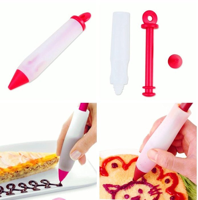 Piping Tips Cake Decorating with Silicone Pastry Bag (27-Piece) Piping Set , Chocolate Writing Pen Frosting Kit... N6