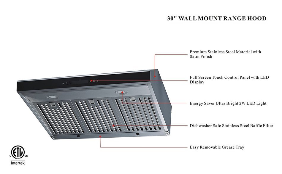 30" 500 CFM Ducted Under Cabinet Range Hood N2