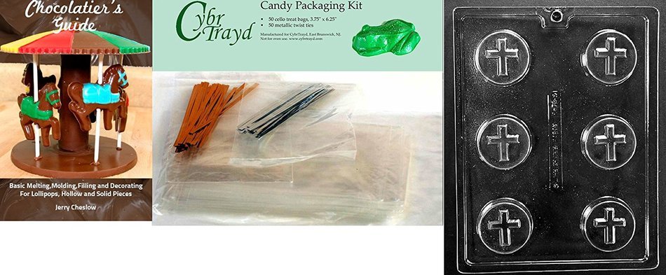 Cybrtrayd R073 Cookie with Cross Chocolate Candy Mold with Exclusive Cybrtrayd Copyrighted Chocolate Molding Instructions... N4