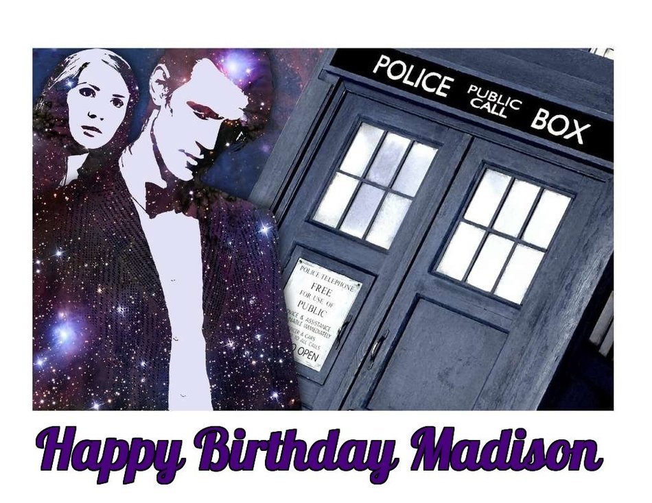 Doctor Who Tardis Edible Image Photo Sugar Frosting Icing Cake Topper Sheet Personalized Custom Customized Birthday...
