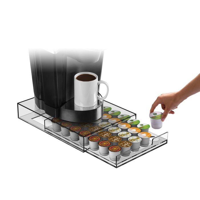 Mind Reader Plexus Single Serve Coffee Pod Storage Drawer, 35 Capacity, Clear N4