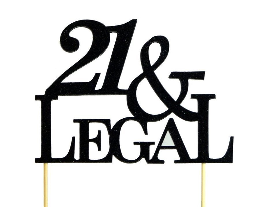 Black 21 & Legal Cake Topper