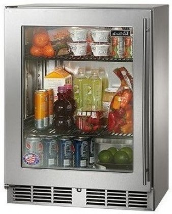 Perlick Signature Series HH24RS-3-3R 24" 3.1 cu. ft. Compact Refrigerator with RAPIDcool Forced-Air 525 Btu Compressor...