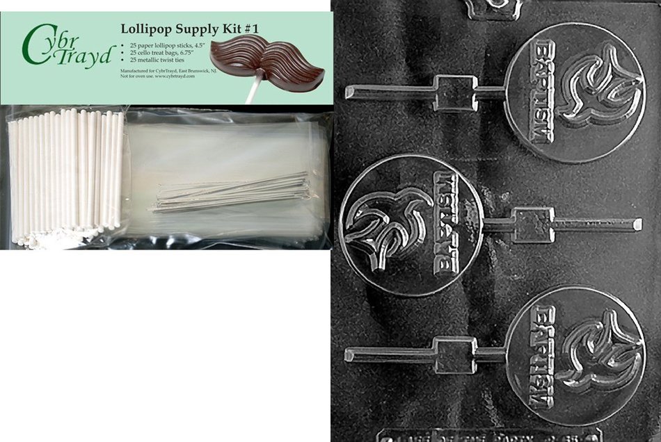 Cybrtrayd R065 Baptism Lolly Chocolate Candy Mold with Exclusive Cybrtrayd Copyrighted Chocolate Molding Instructions... N9