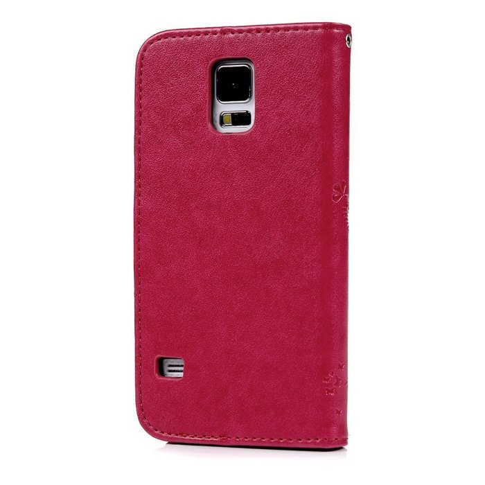 S5 Case,Samsung Galaxy S5 Case (i9600) - Wallet Embossed Flower Tree PU Leather Soft TPU Inner Cover with Magnetic... N19
