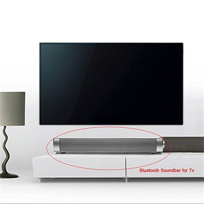 ELlight Bluetooth Small Sound Bar 3.0 Channel 15.7in 10W(2X5W) Wireless Subwoofer Stereo Speaker,Silver N6