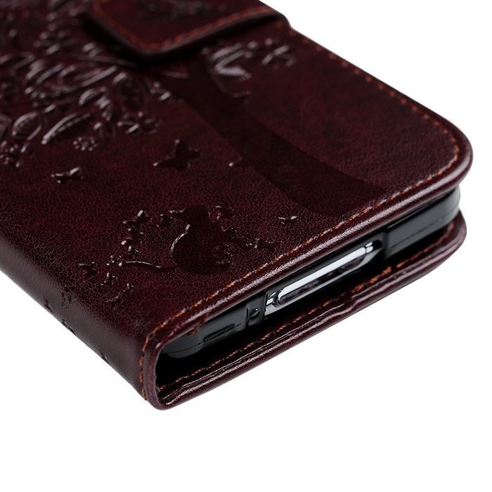 S5 Case,Samsung Galaxy S5 Case (i9600) - Wallet Embossed Flower Tree PU Leather Soft TPU Inner Cover with Magnetic... N24