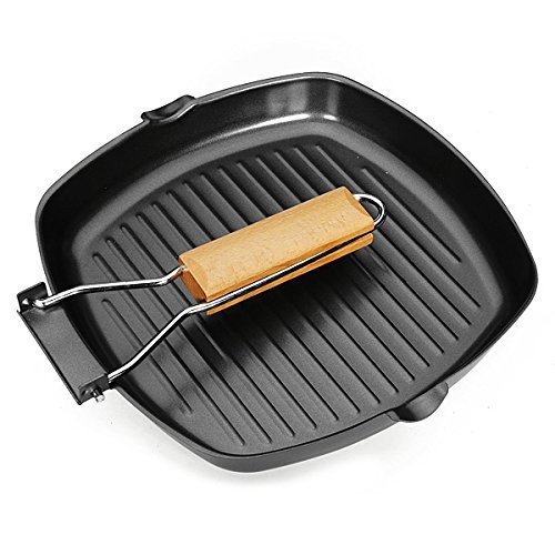 Collapsible Handle Square Baking Pan Frying Steak 24CM N4
