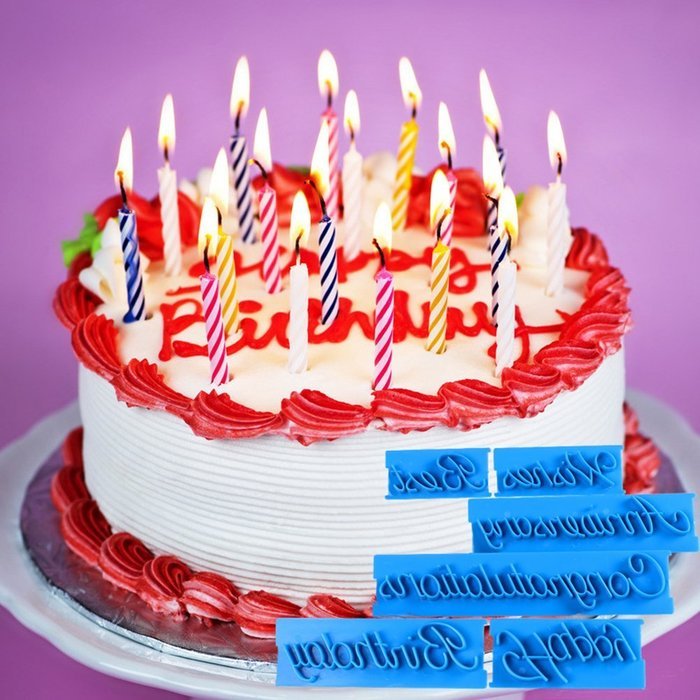BleuMoo 6Pcs Letter Fondant Cake Mold Decorating Icing Cutter Mould Sugarcraft Tool DIY N8