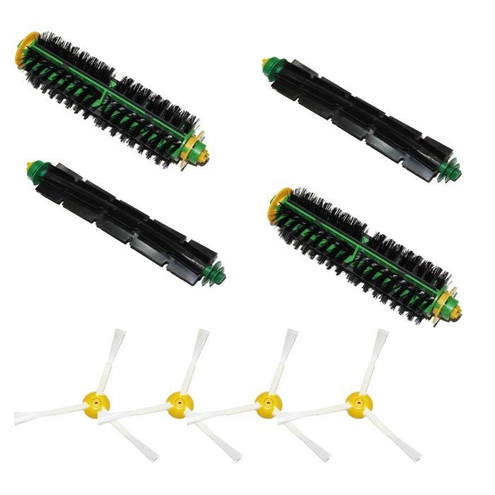 I-Clean Bristle and Flexible Beater Brush + Side Brush for iRobot Roomba 500 Series 510 520 530 540 550 551 560...