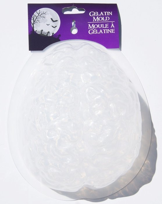 Creepy Zombie Gelatin Brain Mold - Transparent Plastic N4