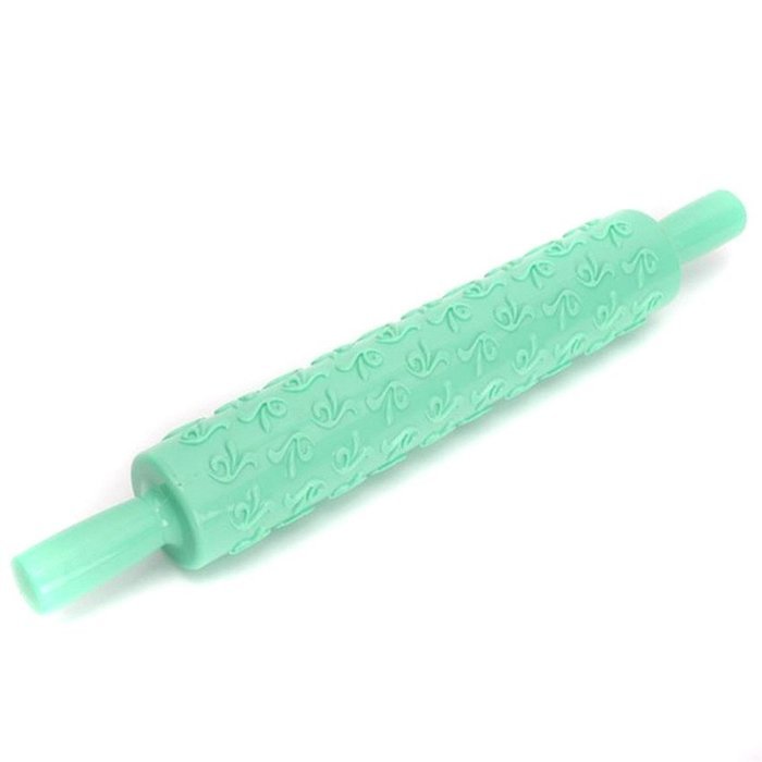 Yingwei Light Green Plastic Embossed Textured Patterned Fondant Rolling Pins