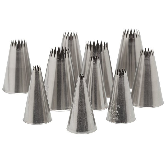 Ateco 10-Piece Fine Star Pastry Tip Set in Tube