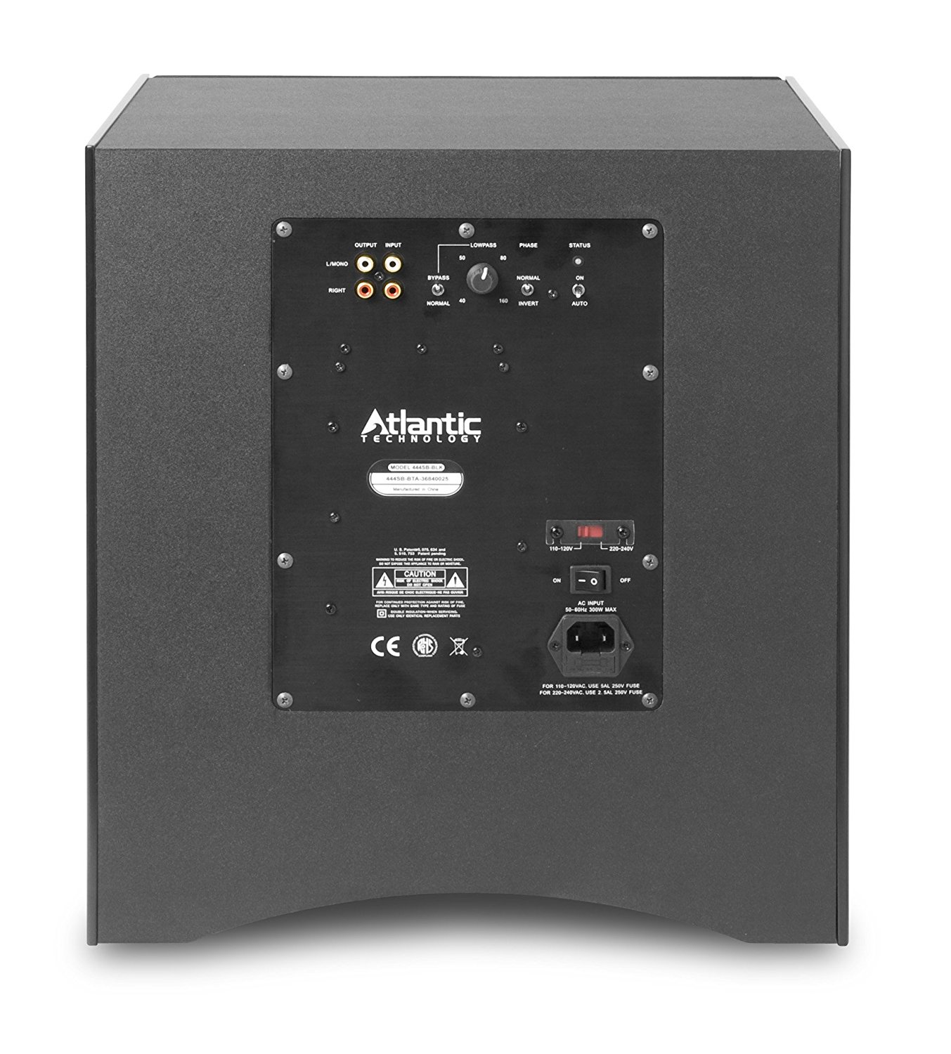 Atlantic Technology 444SBBLK 12" Powered Subwoofer, 325Watt (Single