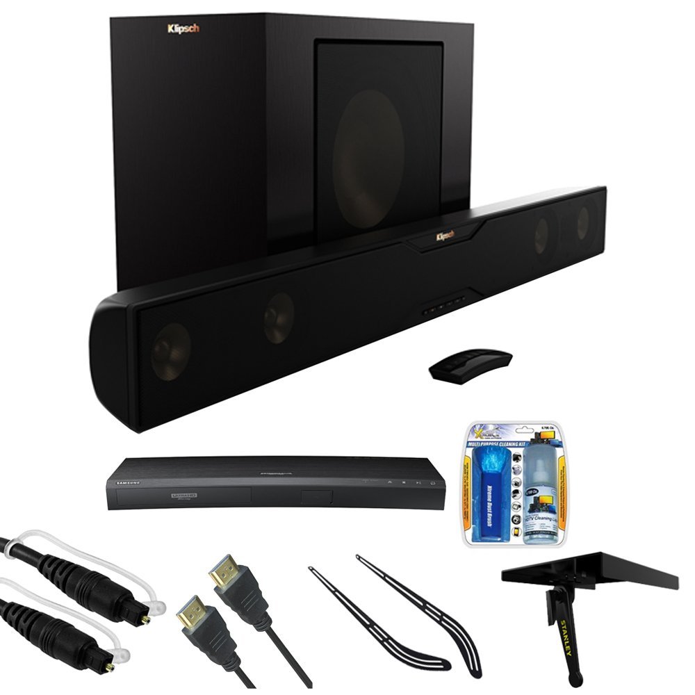 Klipsch Bluetooth Soundbar with Wireless Subwoofer (R20B) HD Bluray Player, 6ft Audio Cable