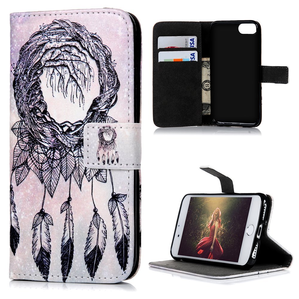 IPhone 7 Case (4.7 inch) - Wallet Folio Flip Premuim PU Leather Case ...