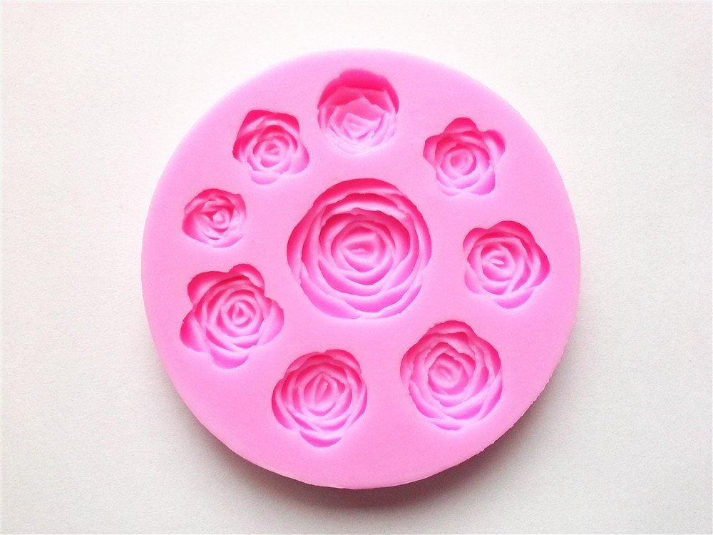 Wocuz W0275 Roses Food-grade Non-stick Silicone Candy Fondant Chocolate ...