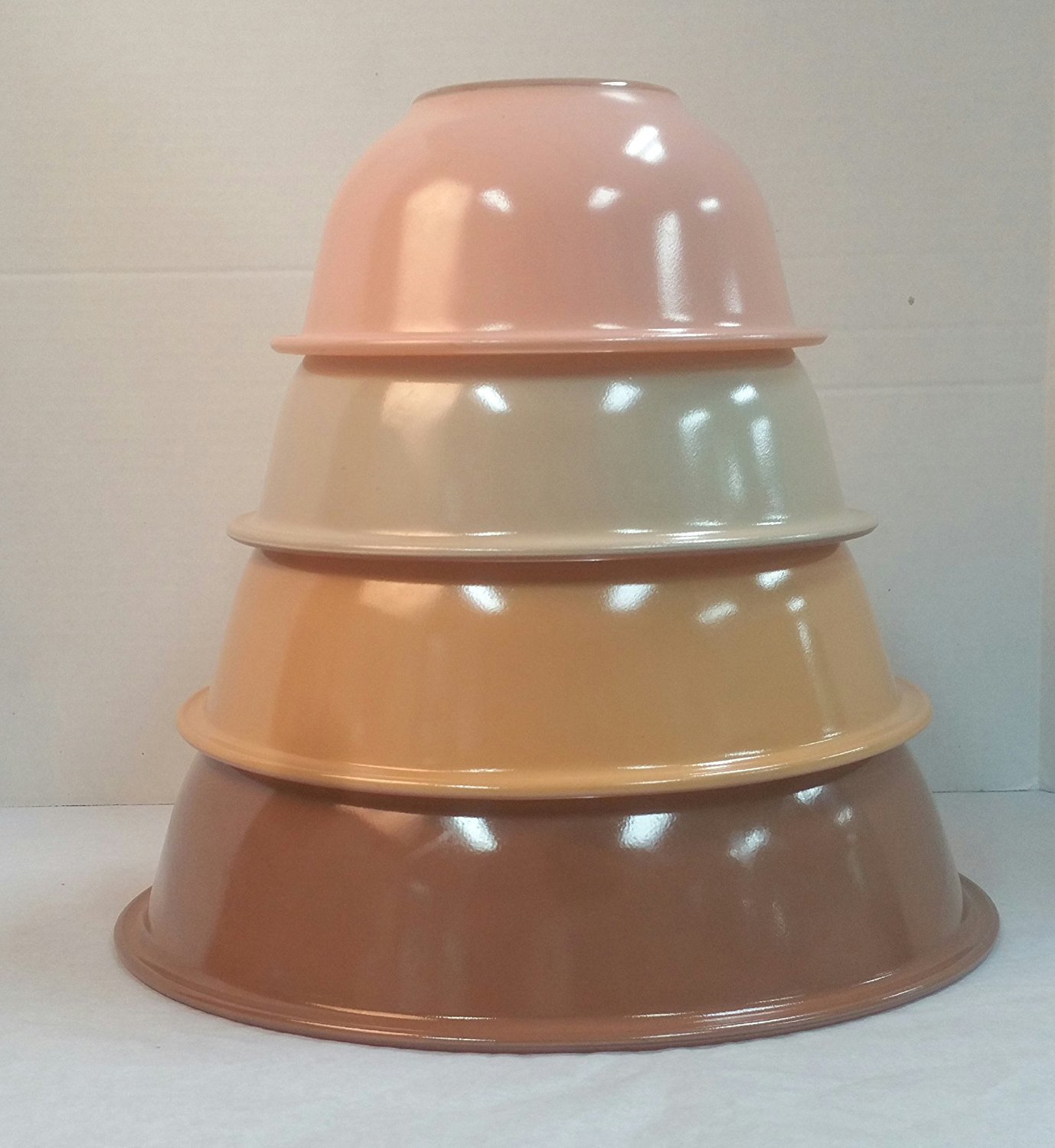 Vintage Pyrex Nesting Mixing Bowls, Set of 4, Mauve/Taupe/Rose ...