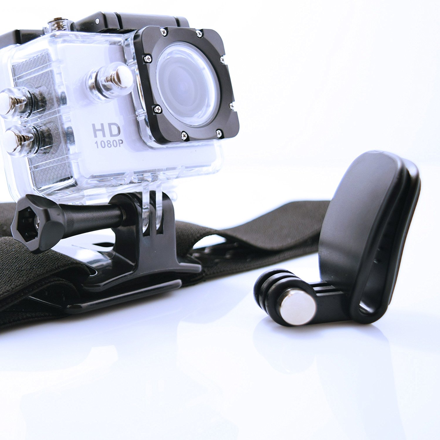GeniusPro Head Strap Mount GoPro with Quick Clip Elastic Adjustable