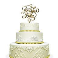 Love You More Wedding Cake Topper Black N3