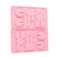 Ckeyin 2pcs Rabbit Shaped Mold Silicone Chocolate Mold Biscuits Fondant Baking Tools N3