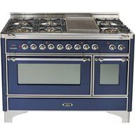 48" - 7 Burner Dual Fuel Range + Griddle with Convection Oven Finish: Midnight Blue