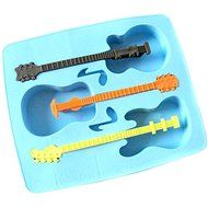 Tgp Guitar Shaped Music Party Silicone Jello Chocolate Mold Ice Cube Tray with 3 Neck Drink Stirrers N4