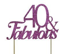 All About Details Pink 40-&amp;-fabulous Cake Topper