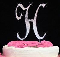 Rhinestone Cake Topper Letter H by Other