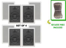Yamaha Custom Easy-to-install In-Wall Flush Mount 3-Way 150 watts Natural Sound Speaker (Set of 4) with a 1" Swivel... N2