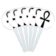 Set of 6 Cupcake Picks Toppers Decoration Symbols - Dollar Sign Gold and Black N31