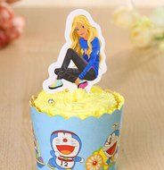 Yunko 60 Pcs Barbie Fun Cupcake Decorative Toppers Cupcake Decorating Tools N4