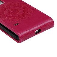 Badalink Galaxy S5 Mini Up-Down Open Folio Flip Case Kickstand Vertical PU Leather Embossed Totem Magnetic Snap... N60