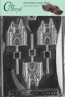 Cybrtrayd K072 Castle Lolly Chocolate Candy Mold with Exclusive Cybrtrayd Copyrighted Chocolate Molding Instructions