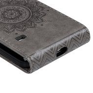 Badalink Galaxy S5 Mini Up-Down Open Folio Flip Case Kickstand Vertical PU Leather Embossed Totem Magnetic Snap... N61