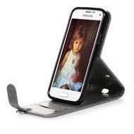 Badalink Galaxy S5 Mini Up-Down Open Folio Flip Case Kickstand Vertical PU Leather Embossed Totem Magnetic Snap... N62