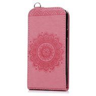 Badalink Galaxy S5 Mini Up-Down Open Folio Flip Case Kickstand Vertical PU Leather Embossed Totem Magnetic Snap... N63