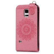 Badalink Galaxy S5 Mini Up-Down Open Folio Flip Case Kickstand Vertical PU Leather Embossed Totem Magnetic Snap... N64
