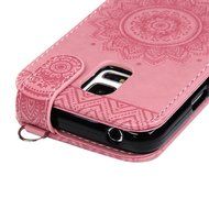 Badalink Galaxy S5 Mini Up-Down Open Folio Flip Case Kickstand Vertical PU Leather Embossed Totem Magnetic Snap... N65