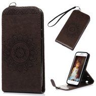 Badalink Galaxy S5 Mini Up-Down Open Folio Flip Case Kickstand Vertical PU Leather Embossed Totem Magnetic Snap... N67