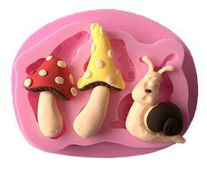 GogoForward DIY Silicone Fondant Mould Cake Decoration Chocolate Cutter Mold (Mushroom Snail Style) N12