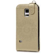 Badalink Galaxy S5 Mini Up-Down Open Folio Flip Case Kickstand Vertical PU Leather Embossed Totem Magnetic Snap... N69