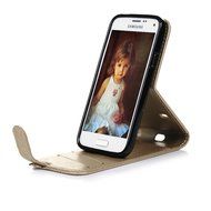 Badalink Galaxy S5 Mini Up-Down Open Folio Flip Case Kickstand Vertical PU Leather Embossed Totem Magnetic Snap... N70