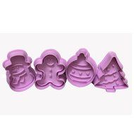 Christmas Plunger Cutters Set,Ubaker Fondant Cake Decorating Sugarcraft Cookie Cutter Color Purple(Snowman, Gingerbread... N3