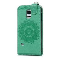 Badalink Galaxy S5 Mini Up-Down Open Folio Flip Case Kickstand Vertical PU Leather Embossed Totem Magnetic Snap... N72