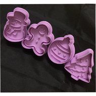 Christmas Plunger Cutters Set,Ubaker Fondant Cake Decorating Sugarcraft Cookie Cutter Color Purple(Snowman, Gingerbread... N4