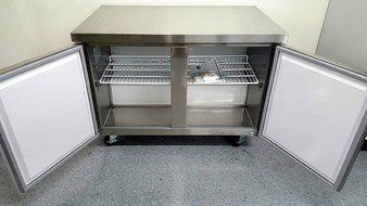48&quot; Refrigerator Undercounter Commercial Restaurant Double Door - 11.9 Cu. Ft. Stainless Steel, 5 Year Compressor...