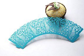 Kuke 24 pcs Seabed Leaf Laser Cut Cupcake Wrappers Cupcake Liners Muffin Container for Baby Shower Baby Birthday... N11