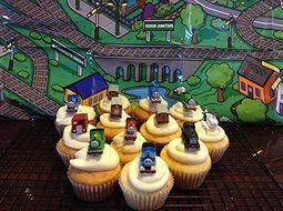 Thomas the Train &amp; Friends Deluxe Figure Set of 12 Cake Toppers Cupcake Toppers Party Decorations with Harold...
