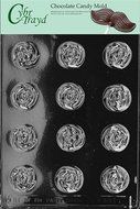 Cybrtrayd 12-Cavity Fruits and Vegetables Chocolate Candy Mold, Small Roses